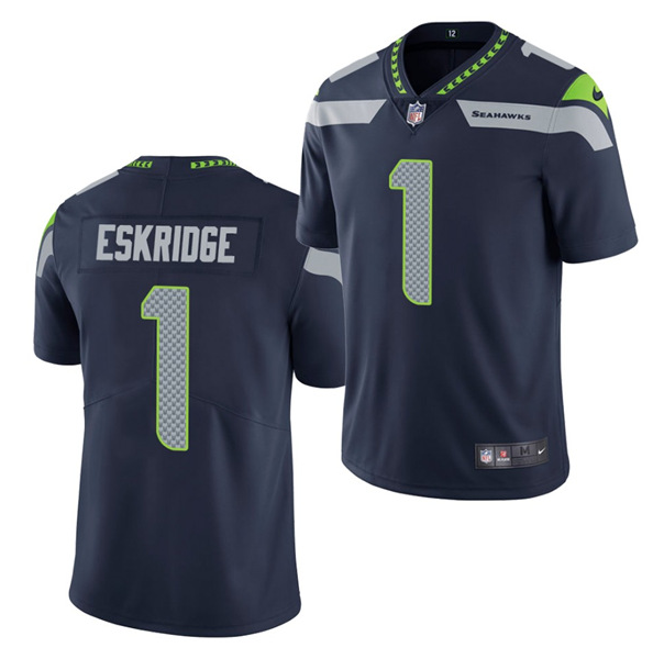 Men's Seattle Seahawks #1 D'Wayne Eskridge Navy Vapor Untouchable Limited Stitched Jersey Men's Seattle Seahawks #1 D'Wayne Eskridge Navy Vapor Untouchable Limited Stitched Jersey